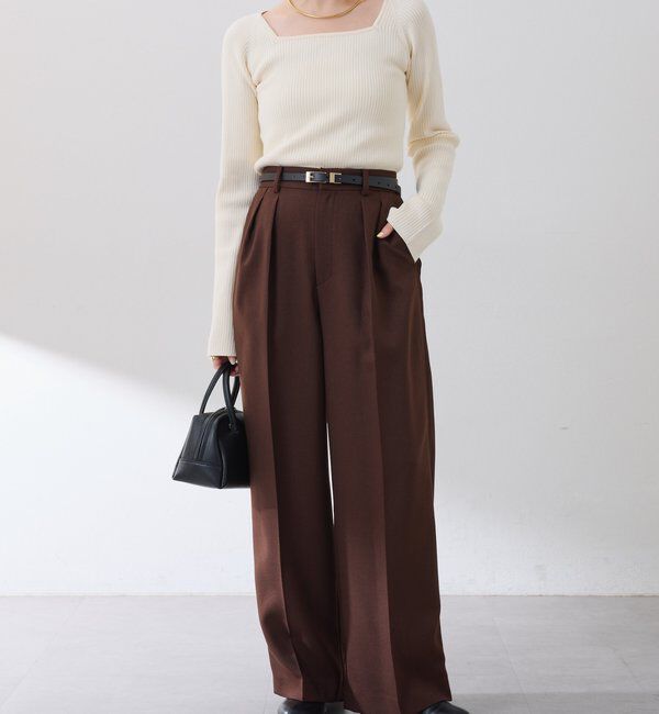  「深スクエアリブニット」|ニット・セーター|