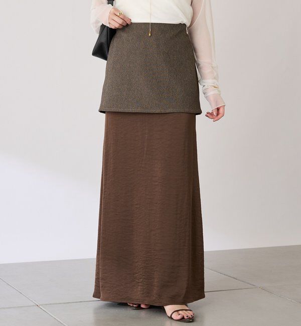  「【COLLAGE&times;gemeil　コラボアイテム】レイヤードサテンスカート」|スカート|