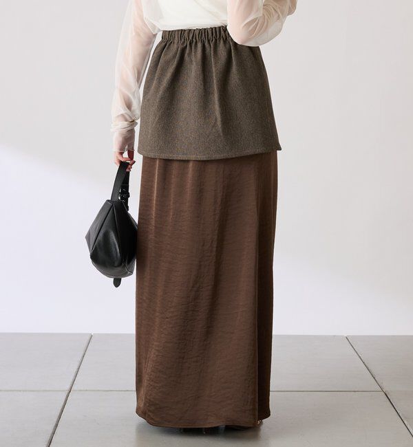  「【COLLAGE&times;gemeil　コラボアイテム】レイヤードサテンスカート」|スカート|