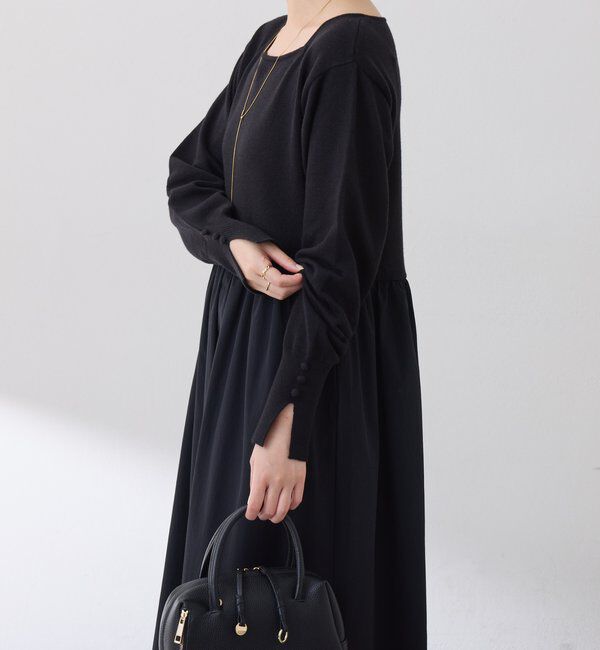  「ニットドッキングフレアワンピース」|ワンピース|