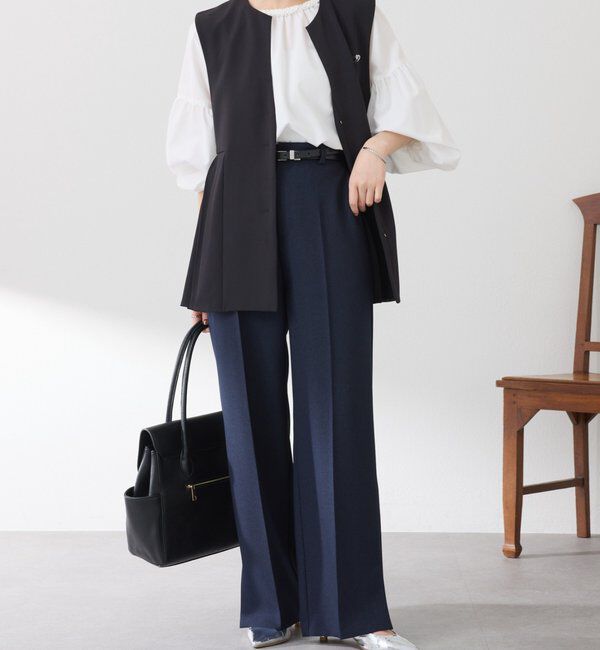  「ウールライクストレートパンツ」|チノ|