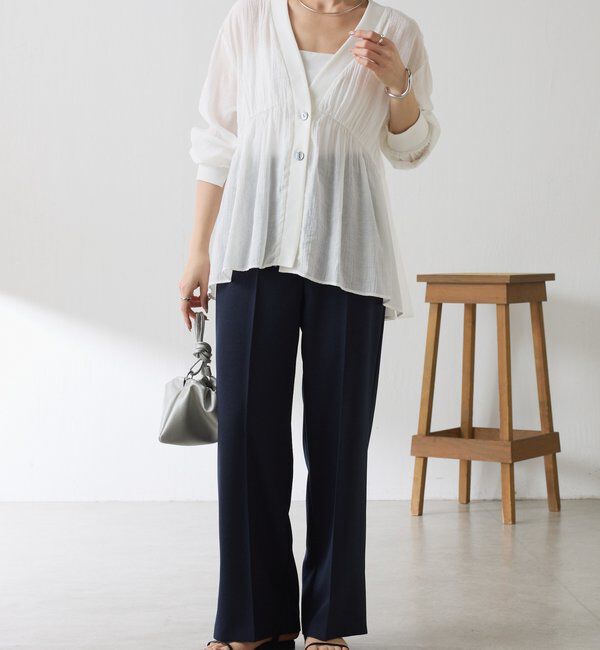  「ウールライクストレートパンツ」|チノ|