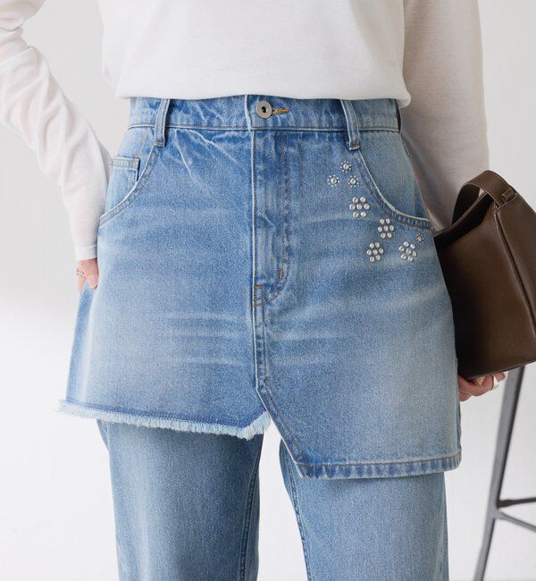  「Q.anos　レイヤードデニムスカート」|スカート|