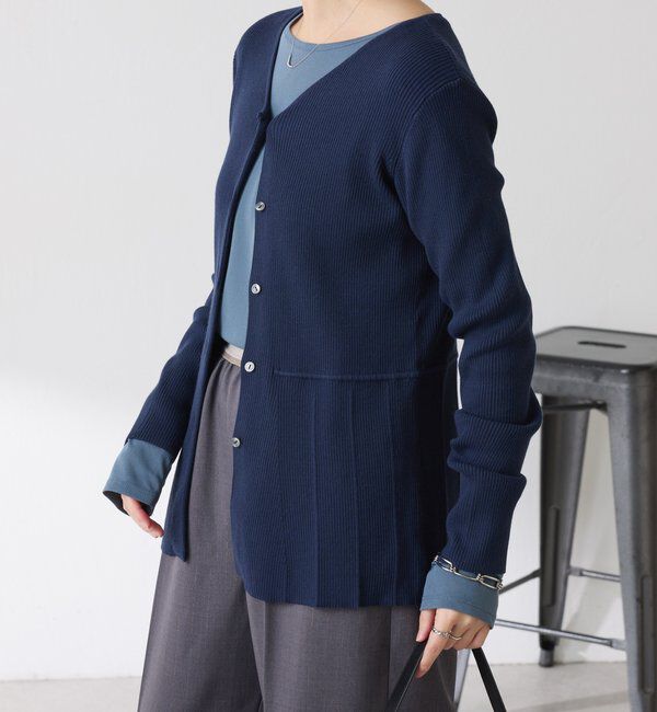  「リブペプラムカーディガン」|ニット・セーター|