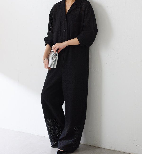  「レースジャンプスーツ」|ワンピース|ブラック