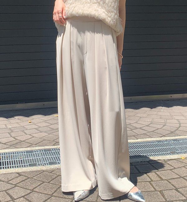  「【累計販売数3万枚突破/23色4サイズ展開！】タックワイドパンツ」|チノ|