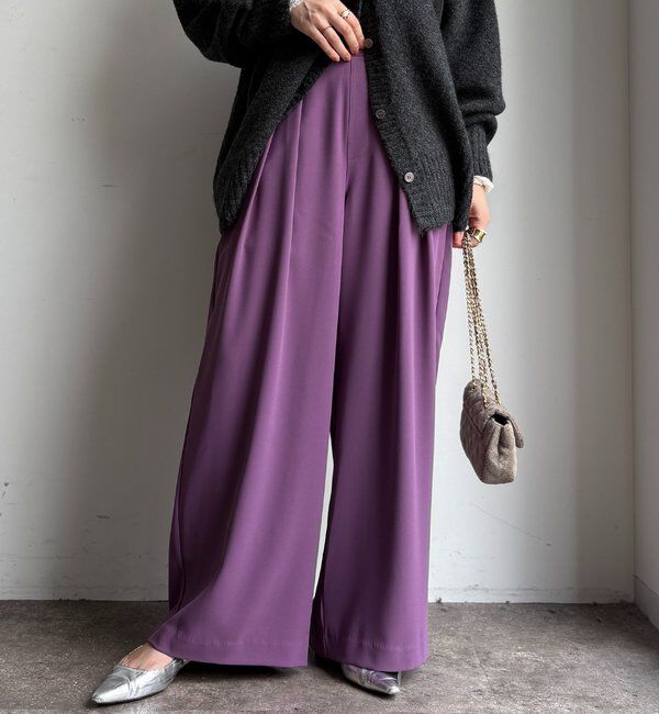  「【累計販売数3万枚突破/23色4サイズ展開！】タックワイドパンツ」|チノ|