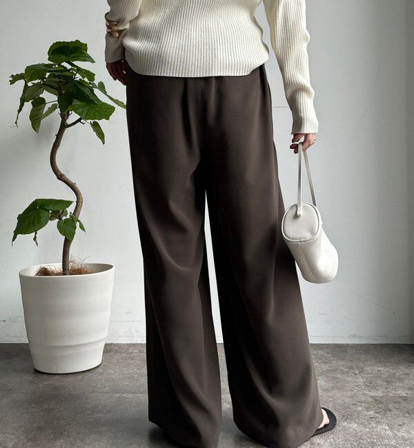  「【累計販売数3万枚突破/23色4サイズ展開！】タックワイドパンツ」|チノ|