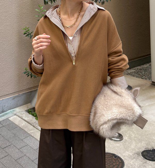  「【新色追加】【インフルエンサー OKOCHI企画】ハーフジップスウェット」|Tシャツ・カットソー|