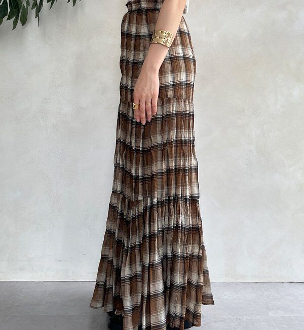  「チェックワッシャースカート」|スカート|