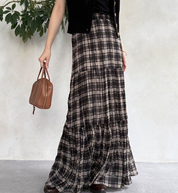  「チェックワッシャースカート」|スカート|