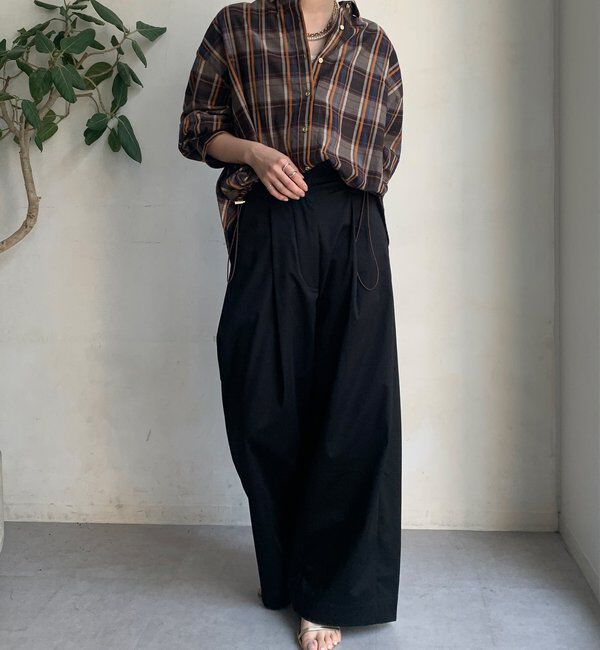  「ストレッチサテンバレルパンツ」|チノ|