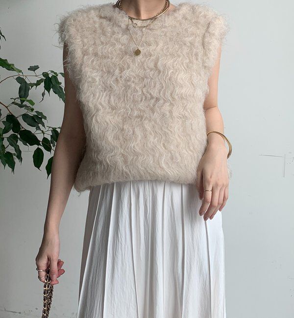  「【REI企画カラーあり】【前後2WAY】シャギーニットベスト」|ニット・セーター|