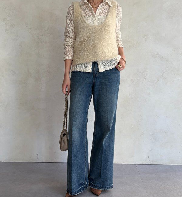  「前後2WAYシャギーニットタンクベスト」|ニット・セーター|