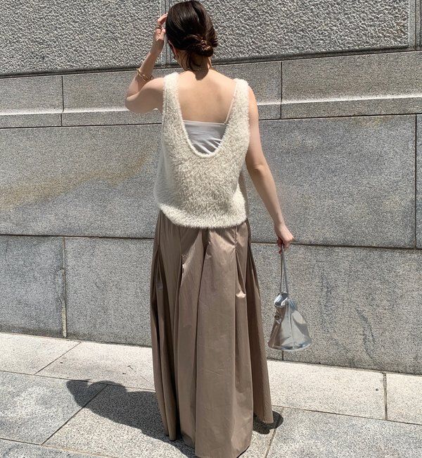  「前後2WAYシャギーニットタンクベスト」|ニット・セーター|