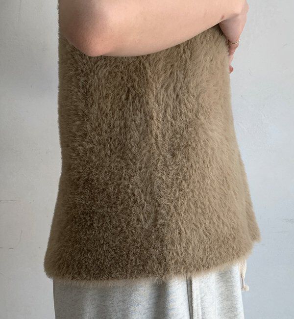  「前後2WAYシャギーニットタンクベスト」|ニット・セーター|