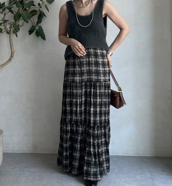  「前後2WAYシャギーニットタンクベスト」|ニット・セーター|