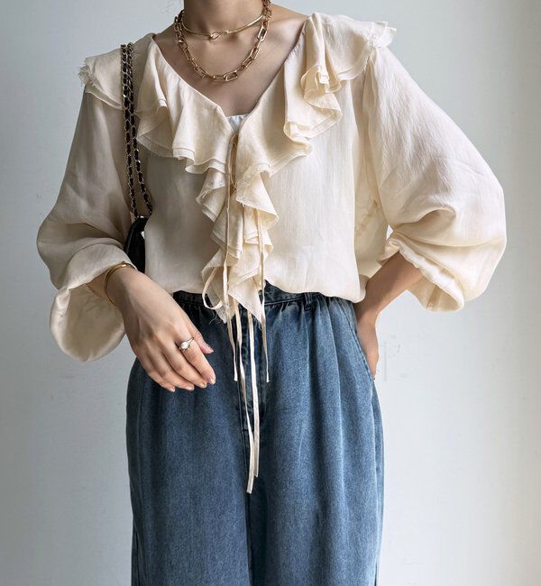  「キュプラフリルブラウス」|シャツ・ブラウス|