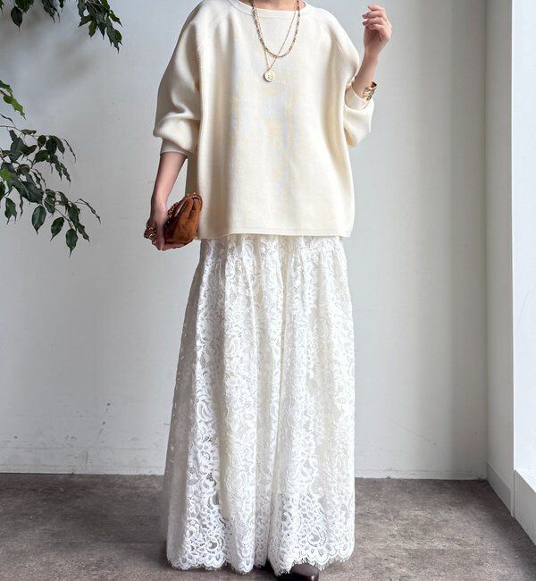  「ストレッチヤーン片畦ポンチョニット」|ニット・セーター|