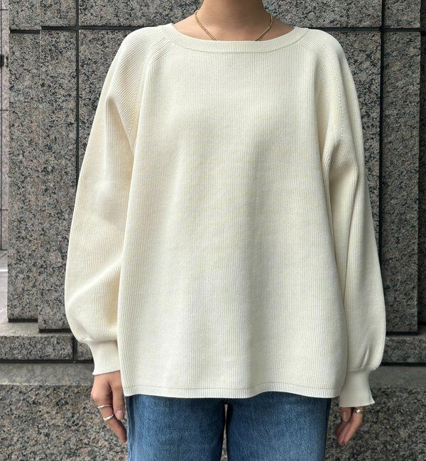  「ストレッチヤーン片畦ポンチョニット」|ニット・セーター|