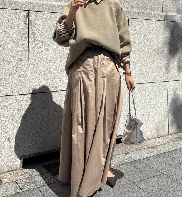  「ストレッチヤーン片畦ポンチョニット」|ニット・セーター|