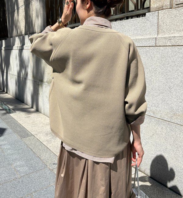  「ストレッチヤーン片畦ポンチョニット」|ニット・セーター|