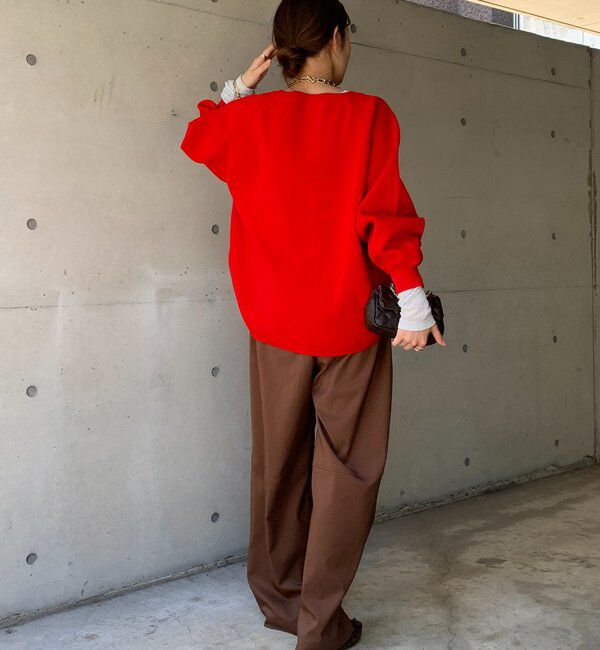  「ストレッチヤーン片畦ポンチョニット」|ニット・セーター|