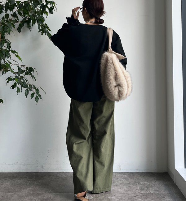  「ストレッチヤーン片畦ポンチョニット」|ニット・セーター|