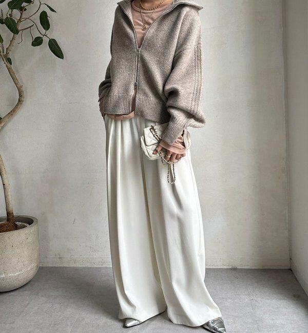  「【WEB限定】ダブルジップニットブルゾン」|カーディガン|