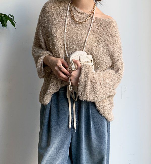  「リボンヤーンフェザープルオーバー」|ニット・セーター|