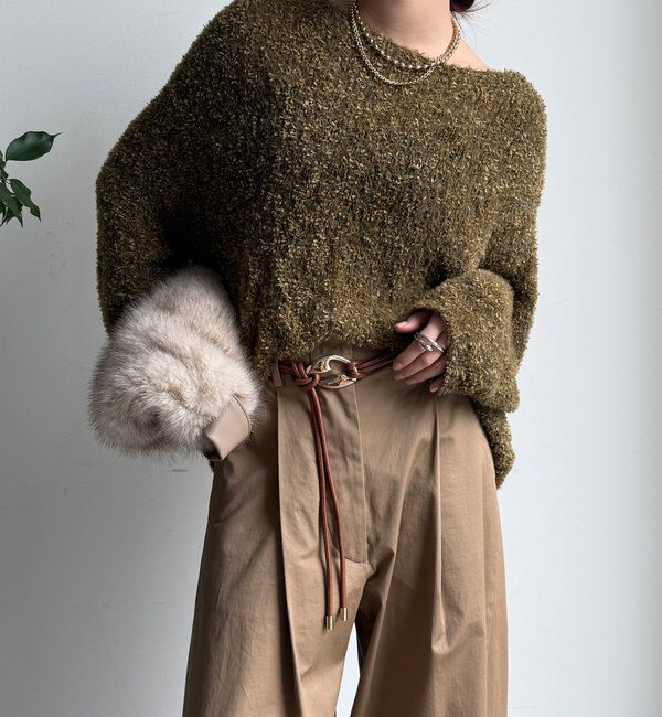  「リボンヤーンフェザープルオーバー」|ニット・セーター|