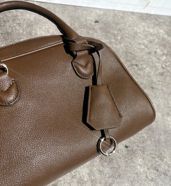  「シボフェイクレザーボストンバッグ」|トートバッグ|