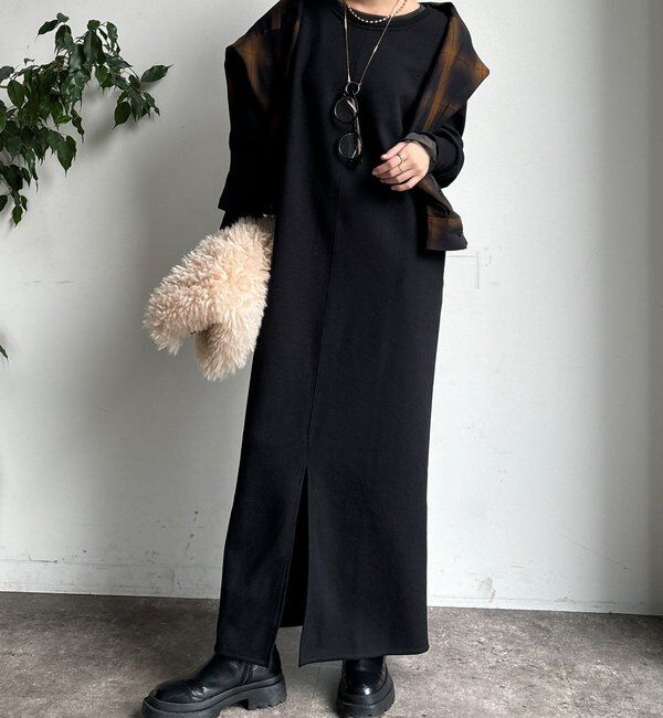  「ブークレーダンボールロングスリーブワンピース」|ワンピース|