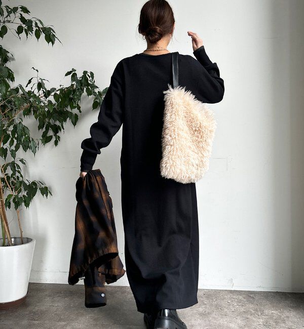  「ブークレーダンボールロングスリーブワンピース」|ワンピース|