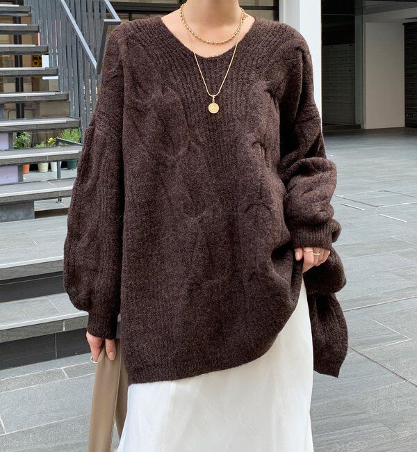  「ボリュームケーブルプルオーバー」|ニット・セーター|