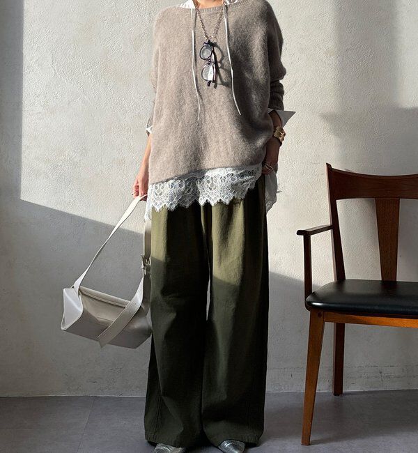  「レース切替チュニック」|シャツ・ブラウス|