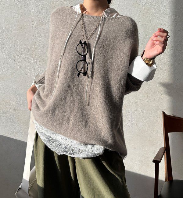  「レース切替チュニック」|シャツ・ブラウス|