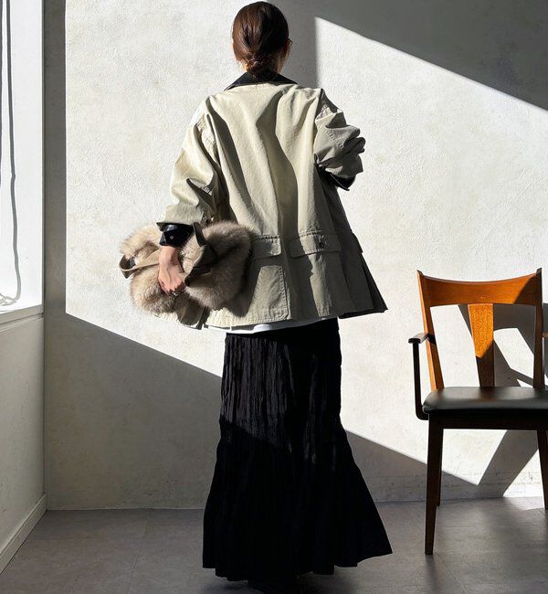  「レース切替ワッシャースカート」|スカート|