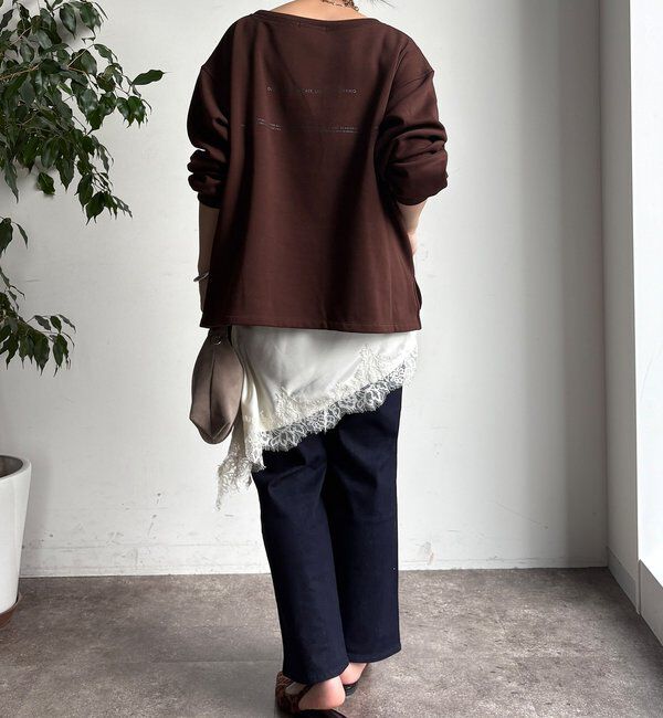  「前後ロゴプリント裏起毛プルオーバー」|Tシャツ・カットソー|