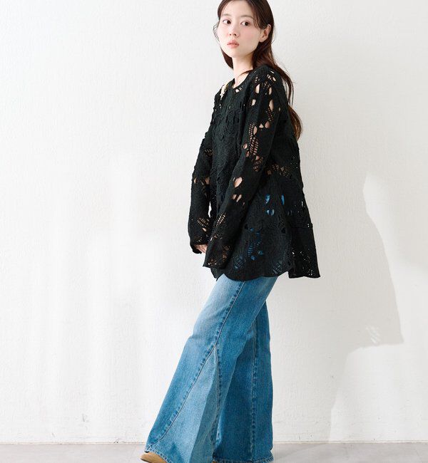  「透かしあみレースミニワンピース」|ワンピース|