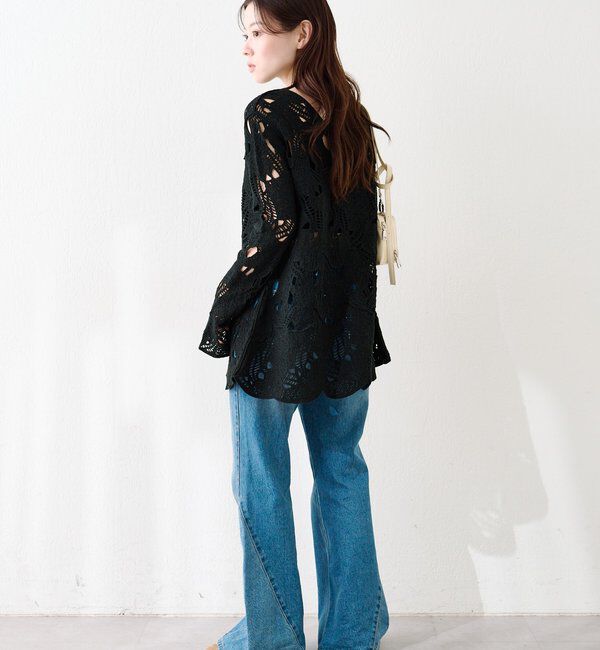  「透かしあみレースミニワンピース」|ワンピース|