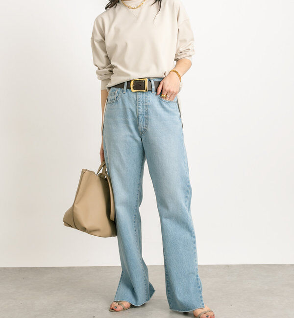  「【全骨格美脚見え！】slit DENIM」|デニム|