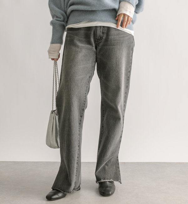  「【全骨格美脚見え！】slit DENIM」|デニム|
