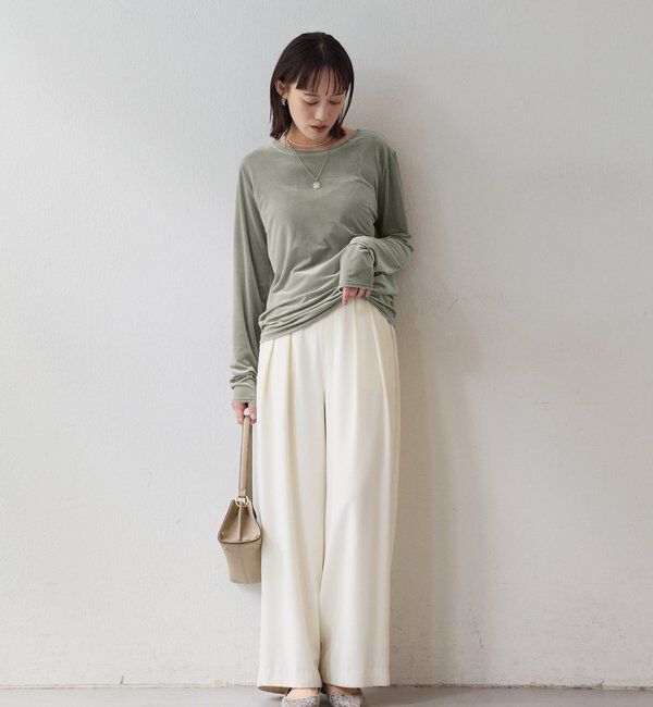  「【1枚でも様になる】シアーベロアロンT」|Tシャツ・カットソー|