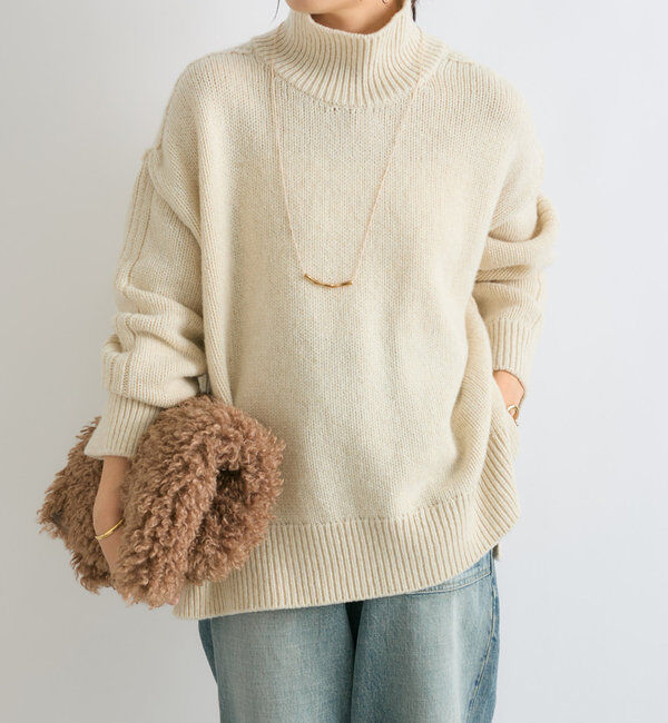  「【暖かな素材感/リバイバル】MIXヤーンタートルニット」|ニット・セーター|