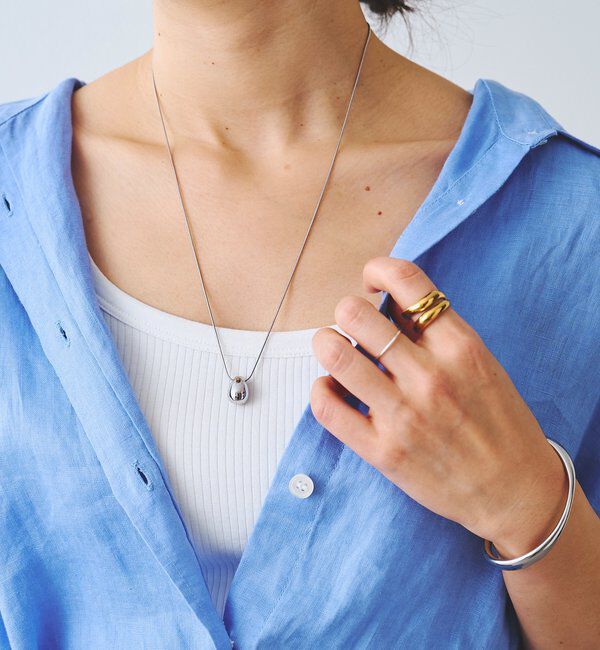  「【R.good(アールドットグッド)】エッグモチーフスライドネックレス」|リング|シルバー