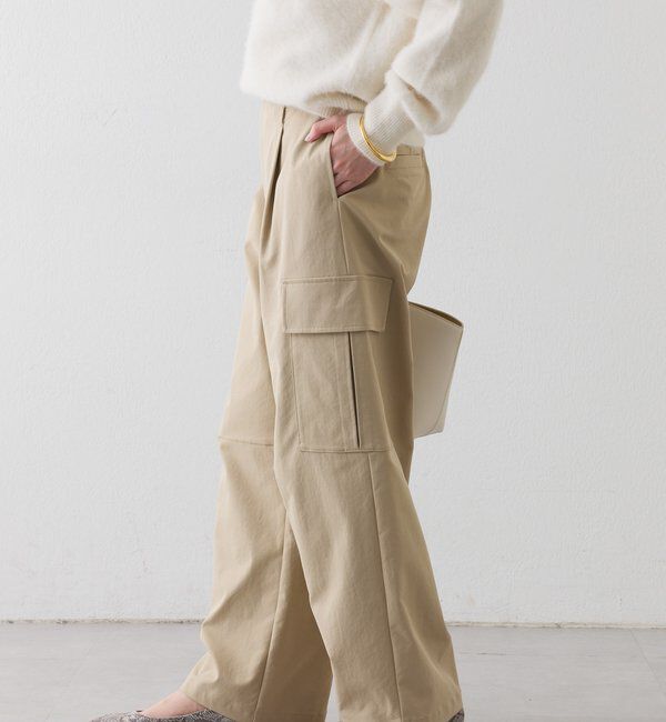  「【モードな印象】ダブルループカーゴパンツ」|チノ|ベージュ