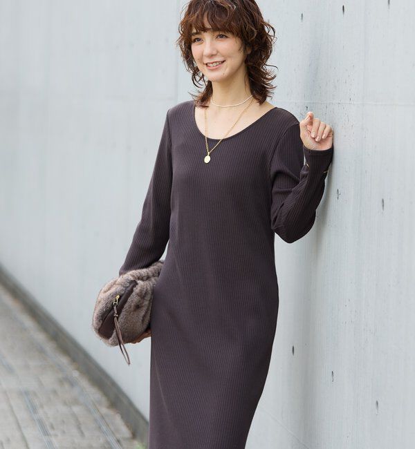  「【全骨格細見え】NEW2WAYロングリブワンピース」|ワンピース|