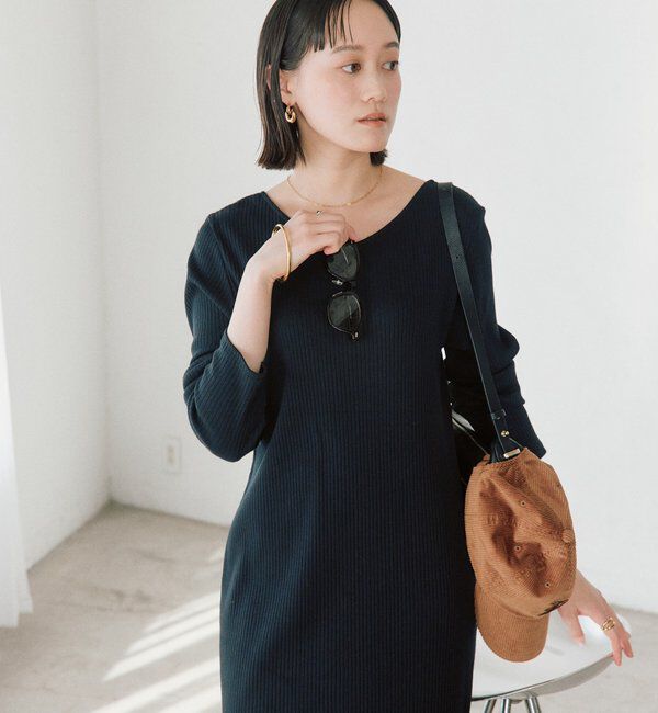  「【全骨格細見え】NEW2WAYロングリブワンピース」|ワンピース|