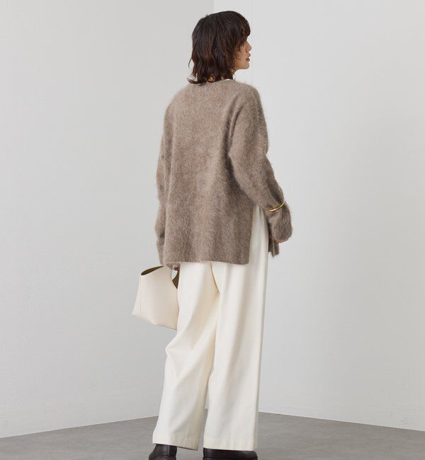  「【ヘアリーな質感】起毛ウールサイドスリットニット」|ニット・セーター|